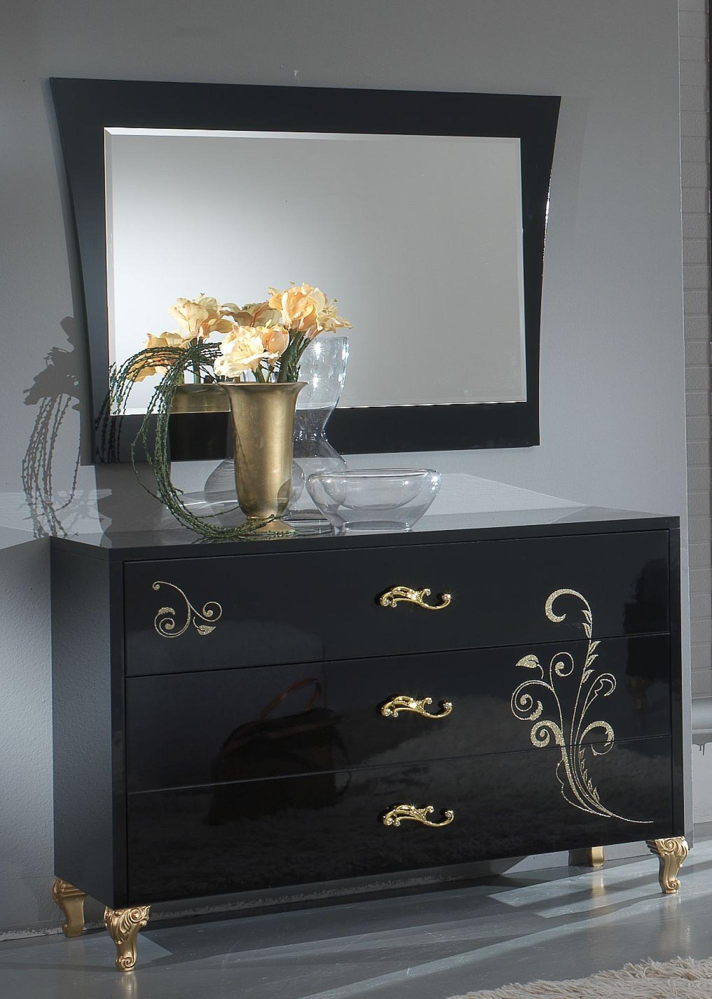 Product photograph of Sofia Italian 3 Drawer Dresser And Mirror from Choice Furniture Superstore.